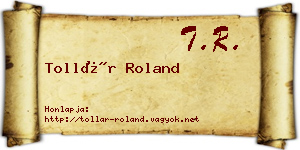 Tollár Roland névjegykártya