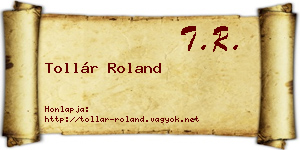 Tollár Roland névjegykártya